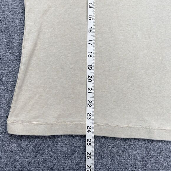 LRL Lauren Jeans Co Top Womens XL Beige 3/4 Sleeve Lace Up Ruffle Front - Picture 6 of 7